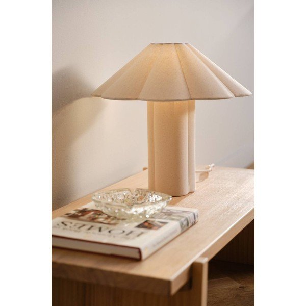 Krem lanena stolna lampa (visina 38 cm) Gerd – Jotex-image-1