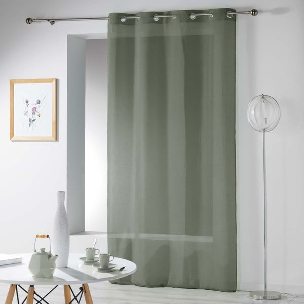 Kaki zelena prozirna zavjesa 140x280 cm Telma – douceur d'intérieur-image-2