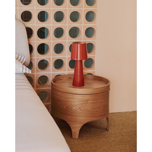 Noćni ormarić u dekoru jasena u prirodnoj boji Octavia – Kave Home-image-1