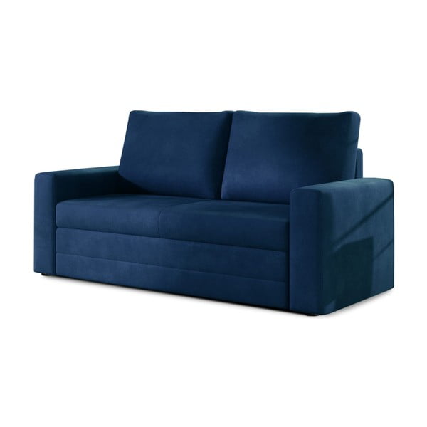 Plava baršunasti sklopiva/s prostorom za odlaganje sofa 151 cm Wave – ELTAP