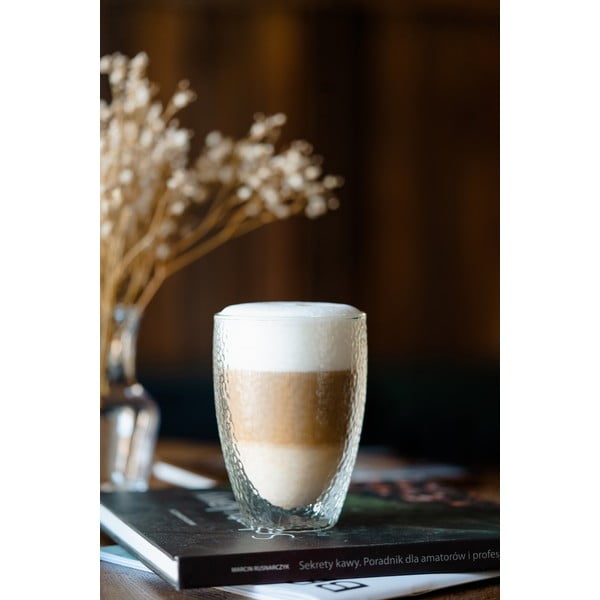 Staklena šalica s dvostrukom stijenkom/za latte 350 ml Allessia – Vialli Design-image-1
