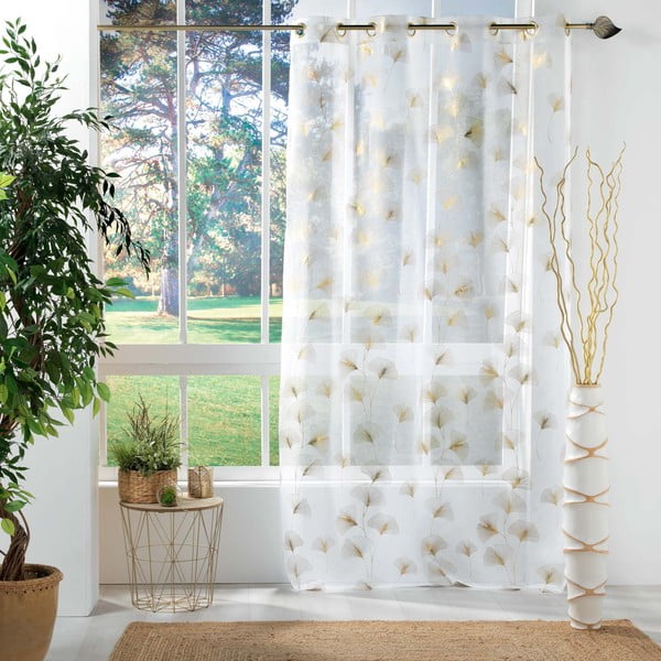 Bijela/u zlatnoj boji prozirna zavjesa 140x240 cm Ginkgold – douceur d'intérieur-image-2