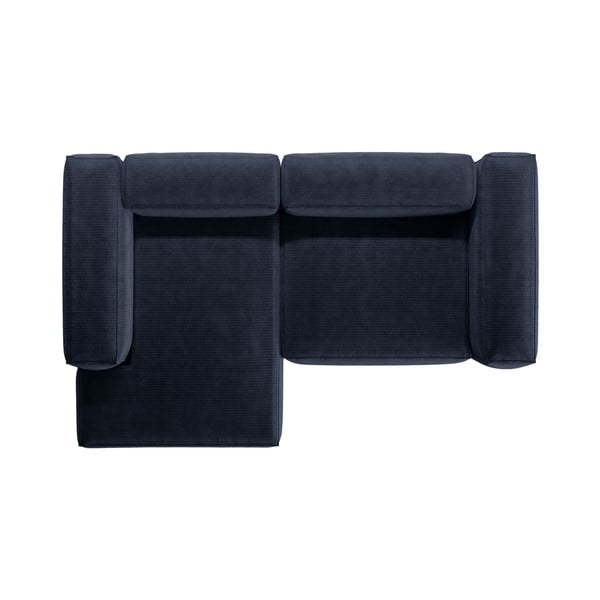 Tamno plava kutna garnitura od samta (s lijevim kutom/s ležaljkom) Bergamo – Cosmopolitan Design-image-3