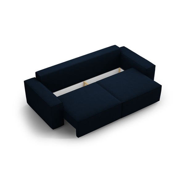 Tamno plava sklopiva sofa od bouclé tkanine 247 cm Jodie – Micadoni Home-image-3