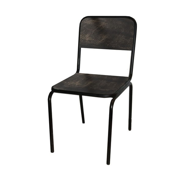Crna blagovaonska stolica od masivne jele Industrial – Antic Line