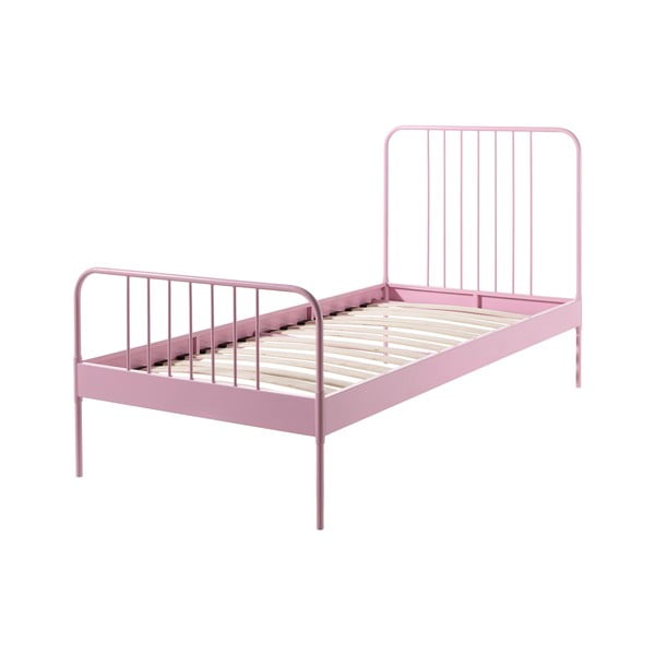 Roza metalni krevetić Vipack Jack, 90 x 200 cm