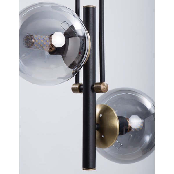 Crna stropna svjetiljka sa staklenim sjenilom ø 15 cm Libra – Squid Lighting-image-3