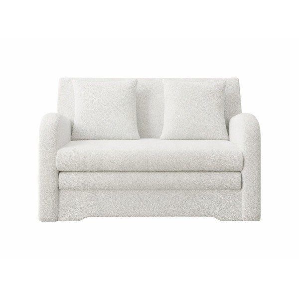 Bijela sklopiva/s prostorom za odlaganje sofa od bouclé tkanine 130 cm Ario – ELTAP