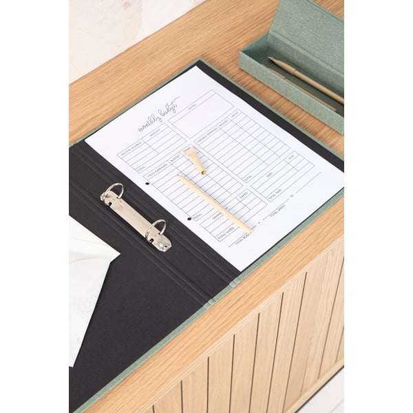 Zeleni kartonski uredski organizator Ringo Canvas Paper Laminate – Bigso-image-2