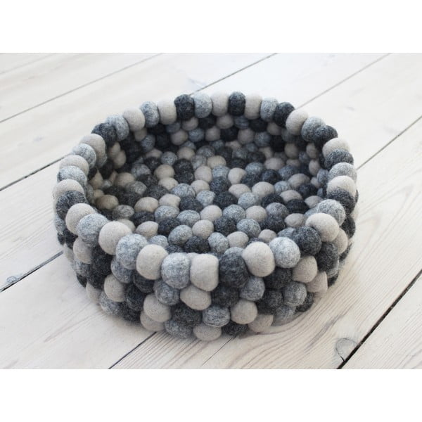 Tamnosiva košarica za pohranu od vunenih pompona Wooldot Ball Basket, ⌀ 28 cm