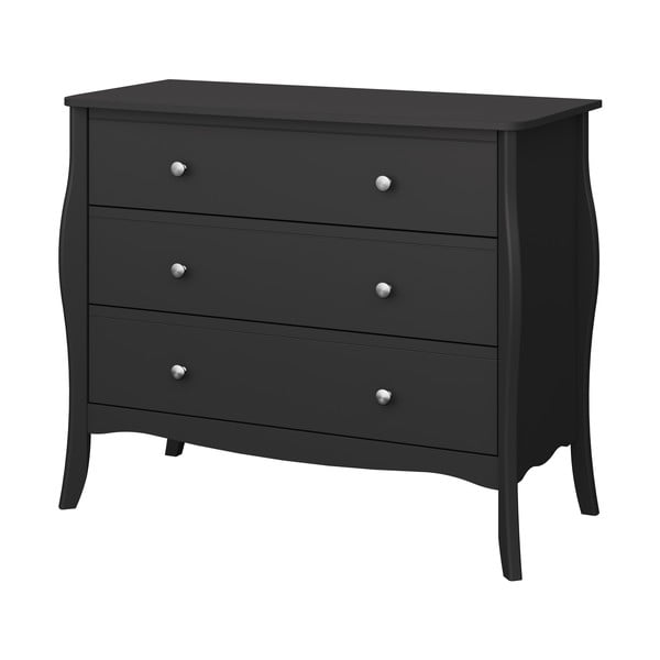 Crna niska komoda 97x80 cm Baroque - Tvilum-image-1