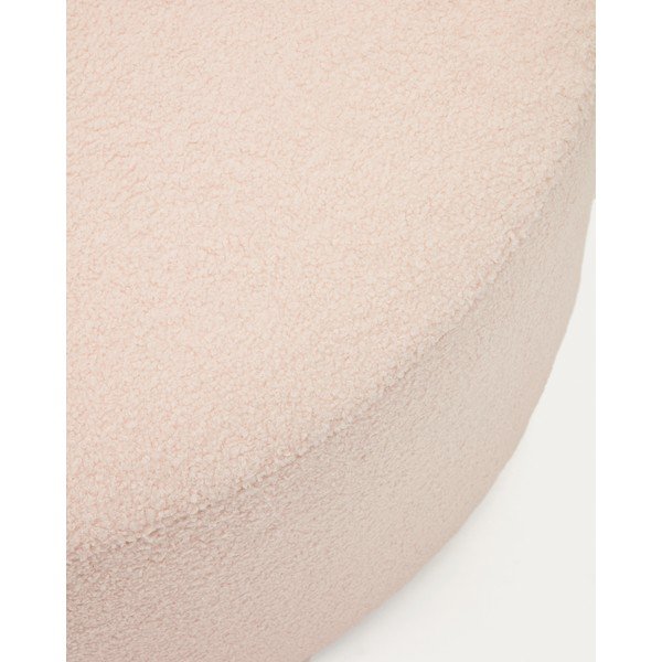 Svijetlo ružičasti tabure od bouclé tkanine Kaeli – Kave Home-image-1