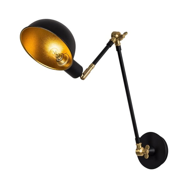 Crna/u zlatnoj boji zidna lampa ø 15 cm Sihen – Opviq lights-image-4