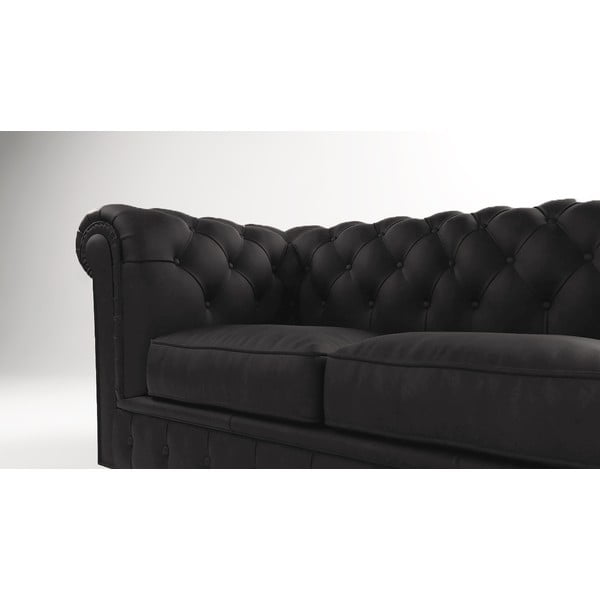 Crna baršunasta sofa 230 cm Cambridge - Ropez-image-3