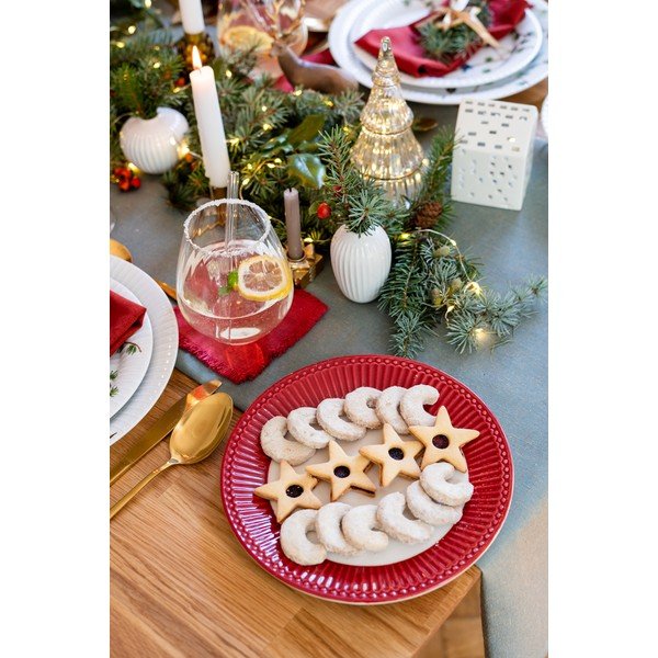 Crveni podmetači za čaše u setu 4 kom – Linen Tales-image-1