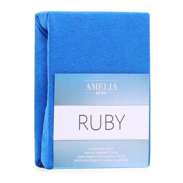 Plava elastična plahta AmeliaHome Ruby Siesta, 180/200 x 200 cm-image-2
