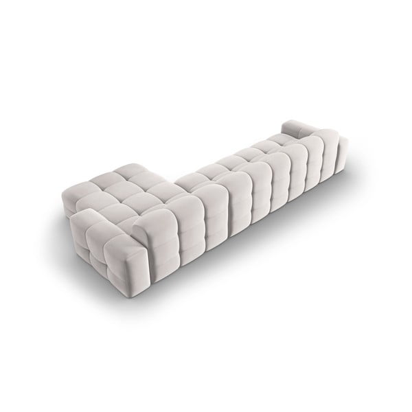 Svjetlo siva baršunasta kutna garnitura (desni kut) Kendal - Micadoni Home-image-4