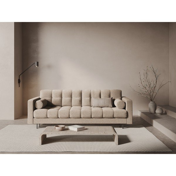 Bež sklopiva/s prostorom za odlaganje sofa od bouclé tkanine 222 cm Bali – Cosmopolitan Design-image-1
