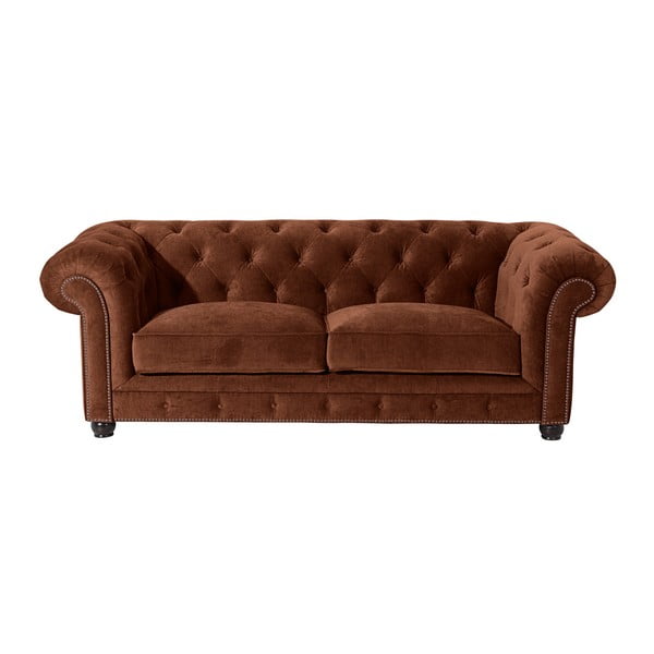 Smeđa sofa Max Winzer Orleans Velvet, 216 cm