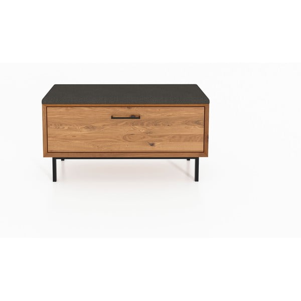 Stalak za cipele sivo-prirodne hrastove s klupom Abies - The Beds-image-2