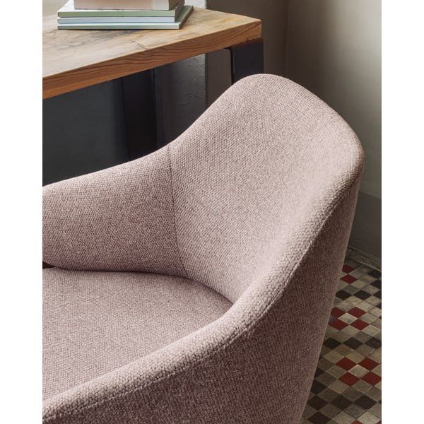 Svijetlo ružičasta uredska stolica Kave Home Einara-image-3