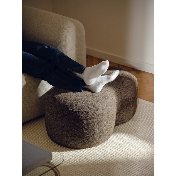 Tamno smeđi tabure od bouclé tkanine Umbo – noo.ma-image-2