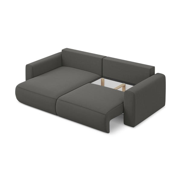 Tamno siva baršunasti sklopiva/s prostorom za odlaganje kutna garnitura (s lijevim kutom/s ležaljkom) Kapua – Makamii-image-4