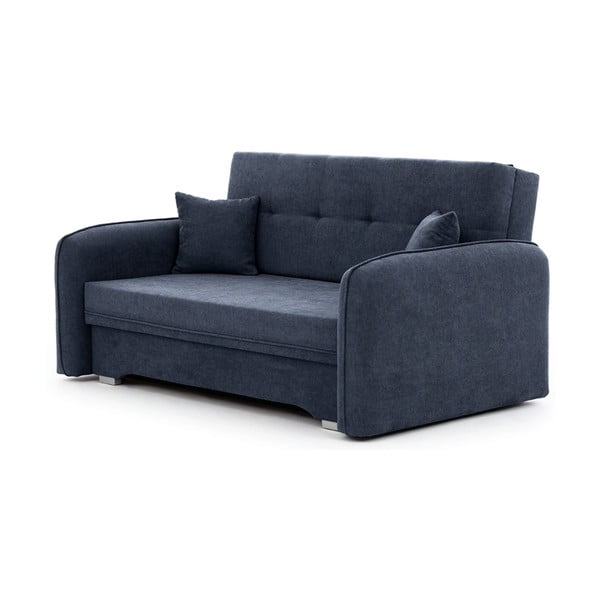 Tamno plava sklopiva/s prostorom za odlaganje sofa od šenila 155 cm Laine – ELTAP
