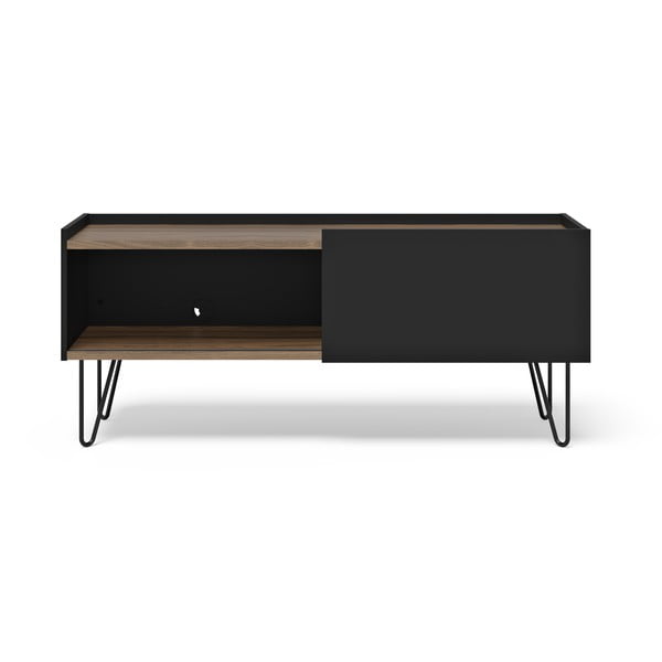 Crna/smeđa TV komoda u dekoru oraha 140x59 cm Nina – TemaHome