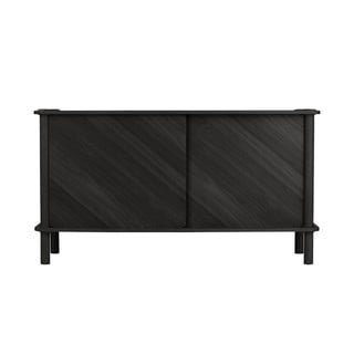 Crna komoda od punog hrasta s kliznim vratima 135x73,5x48 cm Italic – UMAGE