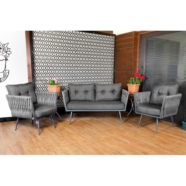 Siva vrtna garnitura za 4 osobe Violet – Floriane Garden-image-2