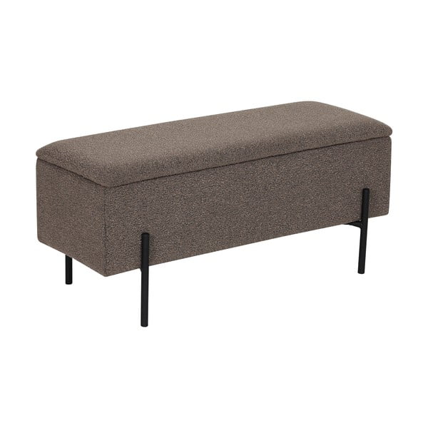 Smeđa klupa od bouclé tkanine Watford – House Nordic-image-3
