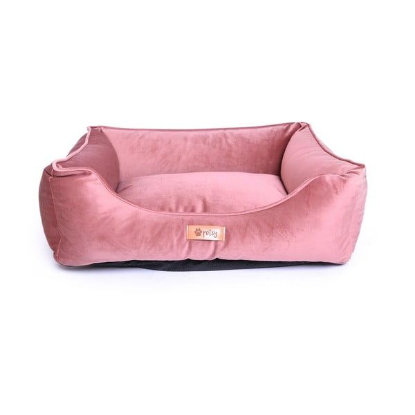 Ružičasti baršunasti krevet 65x50 cm Royal - Petsy