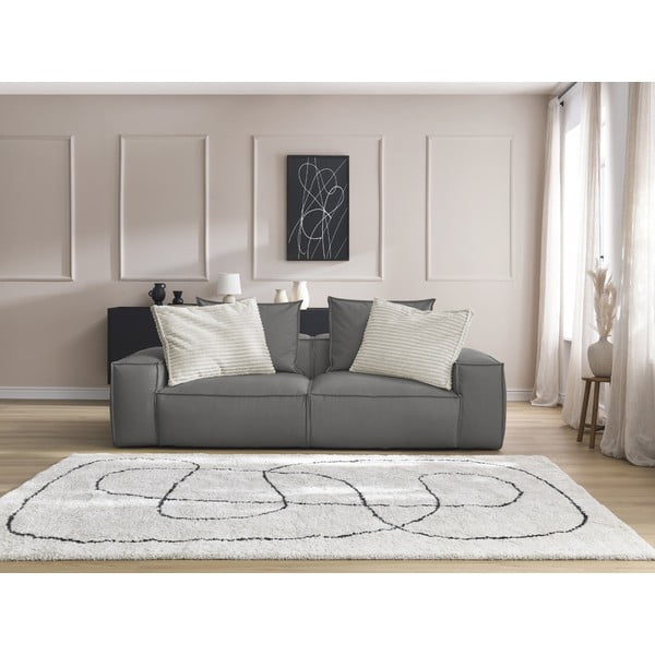 Siva sofa od imitacije kože 260 cm Boheme – Bobochic Paris-image-1
