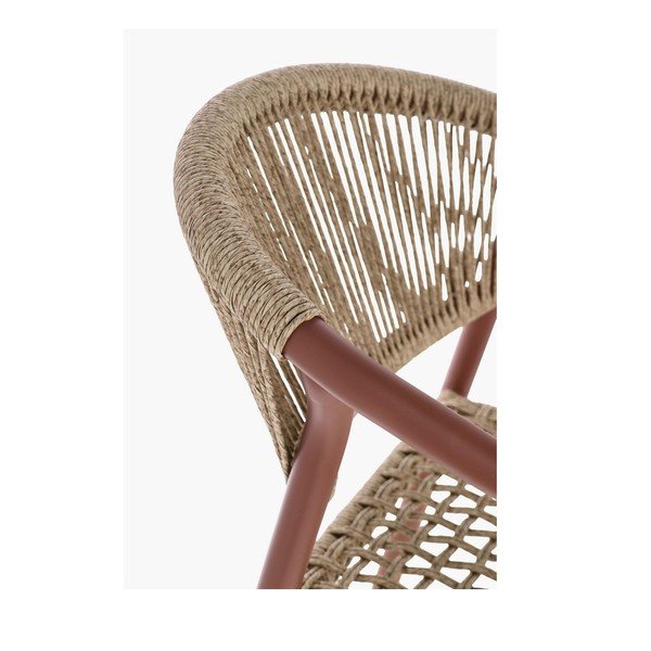 Crvena/u prirodnoj boji metalna vrtna stolica Canarias – Bizzotto-image-1