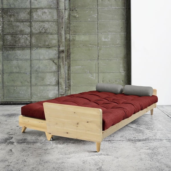 Kauč na razvlačenje Karup India Natural / Passion Red / Granite Grey-image-2