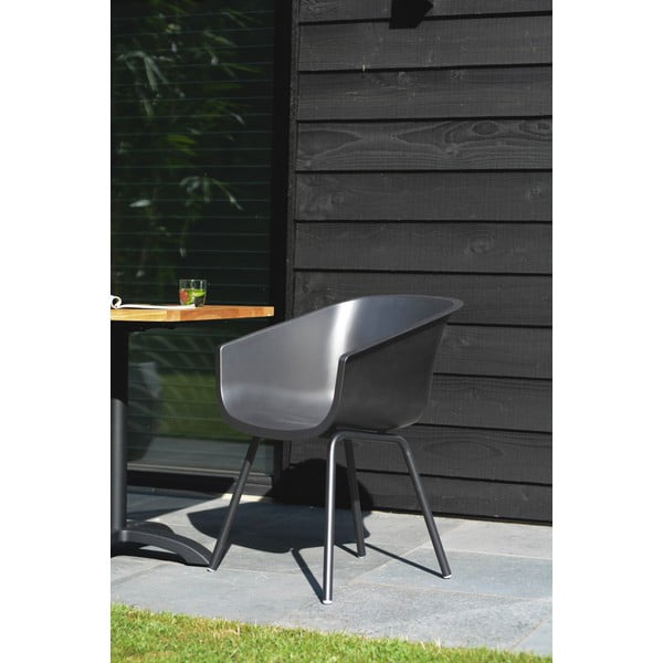 Tamno sive plastične vrtne stolice u setu 2 kom Amalia Alu Rondo – Hartman-image-1