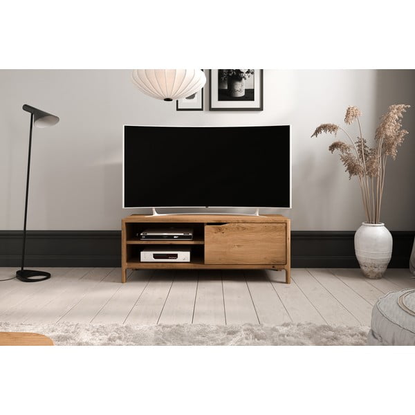 TV komoda od punog hrasta u prirodnoj boji 111x48 cm Twig – The Beds-image-1