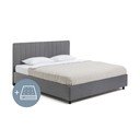 Sivi tapecirani bračni krevet s prostorom za pohranu s madracem/letvičastim okvirom 180x200 cm Myra Slim Line - Bonami Selection