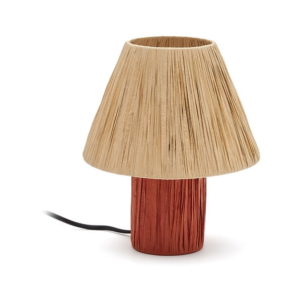 Stolna lampa u prirodnoj boji/boja terakote (visina 25 cm) Pulmi – Kave Home