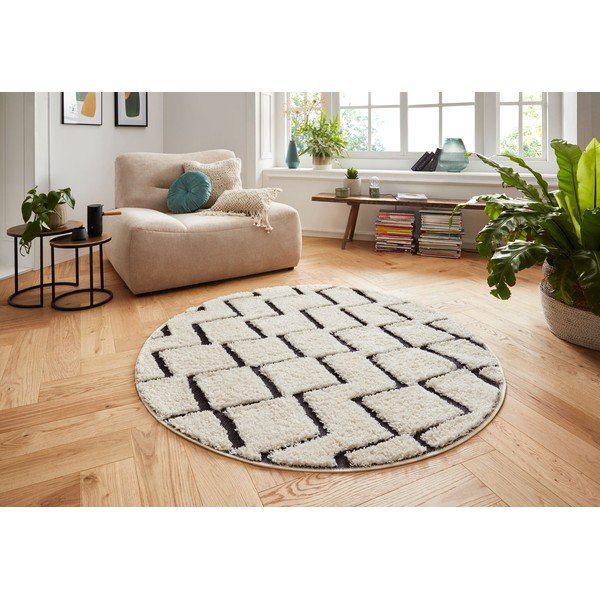 Bež-crni tepih Mint Rugs Handira, ⌀ 160 cm-image-3