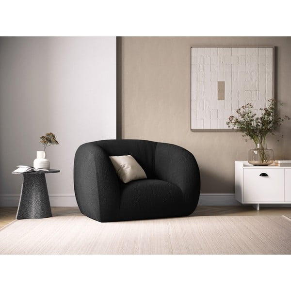 Tamno siva fotelja od bouclé tkanine Essen – Cosmopolitan Design-image-1