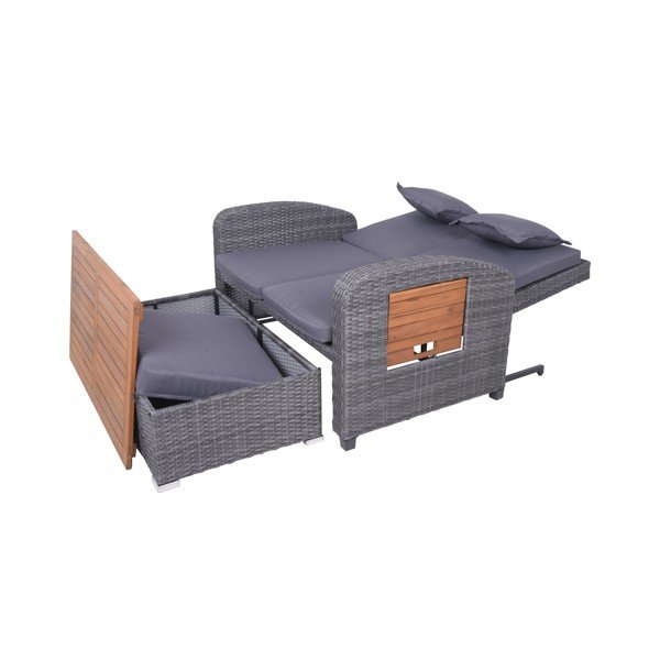 Siva vrtna sofa od umjetnog ratana Bari – Garden Pleasure-image-3