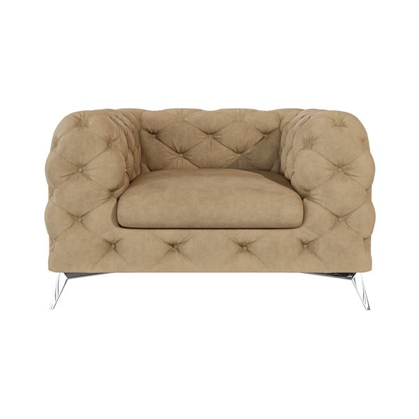 Svjetlo smeđa baršunasti fotelja Chelsea – Ropez-image-1