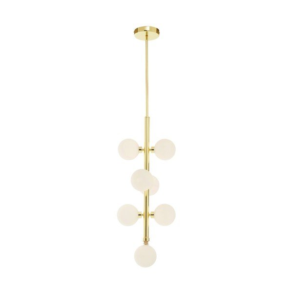 Bijela/u zlatnoj boji metalna viseća svjetiljka sa staklenim sjenilom ø 27 cm Trieste – Premier Housewares-image-3