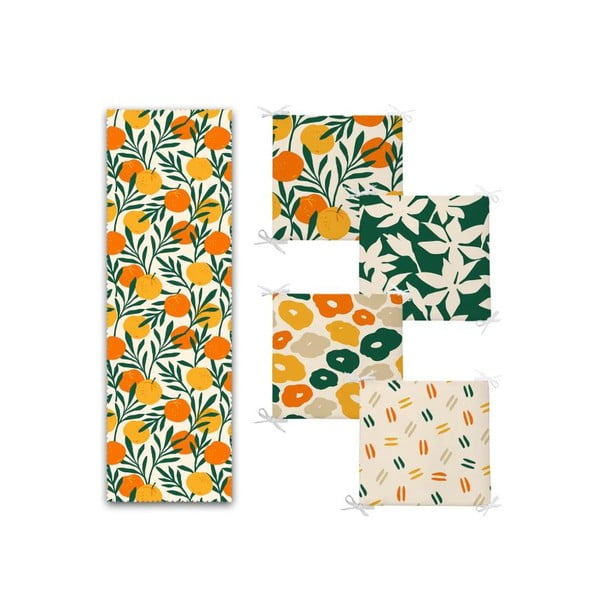 Nadstolnjak i set jastuka za sjedenje 5 kom Orange – Mila Home