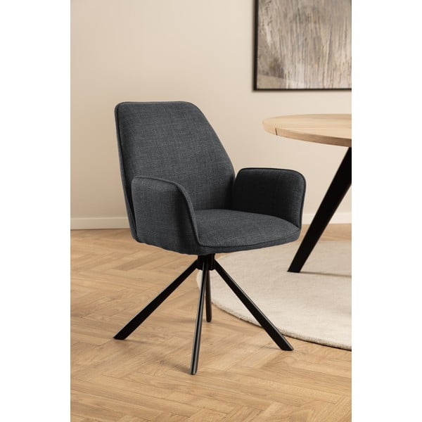 Tamno sive podstavljene blagovaonske stolice u setu s naslonima za ruke 2 kom Glenda – Actona-image-2