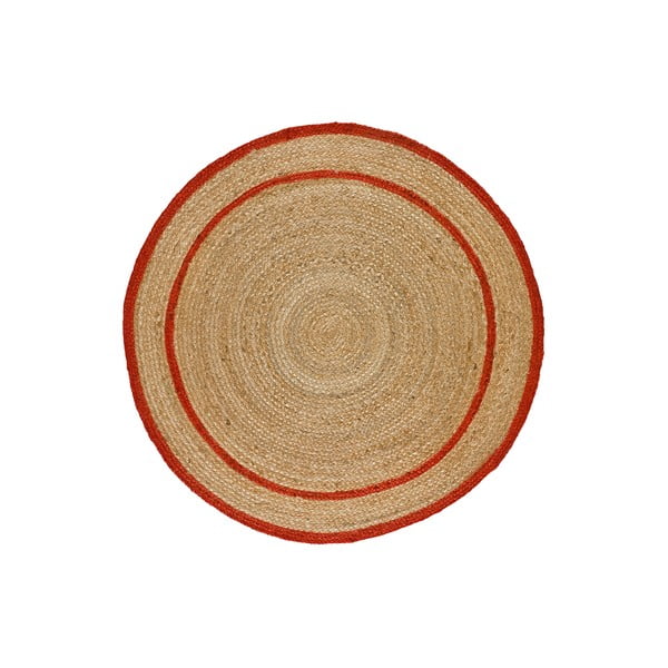 Crveno-u prirodnoj boji okrugli tepih ø 120 cm Mahon – Universal