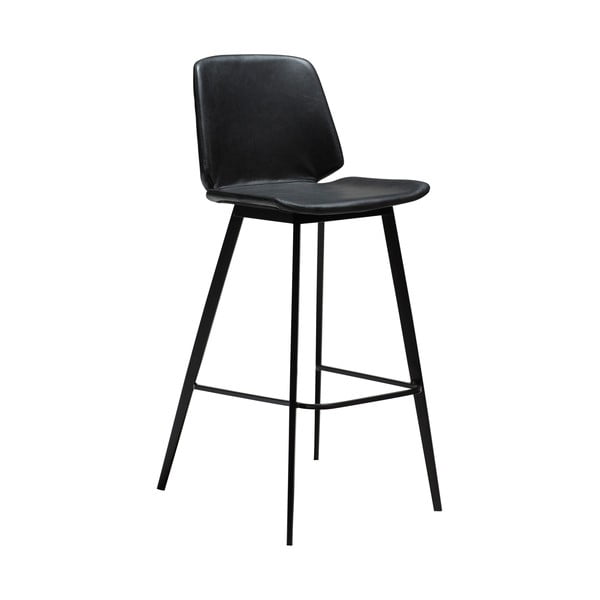Crna barska stolica od eko kože DAN - FORM Denmark Swing, visina 94 cm
