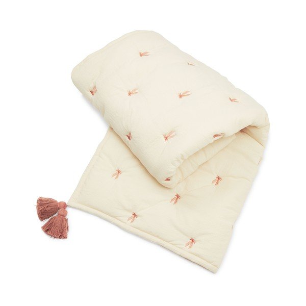 Svijetlo žuta/ružičasta prošivena deka za bebe od organskog pamuka 90x120 cm Bows – Cam Cam Copenhagen